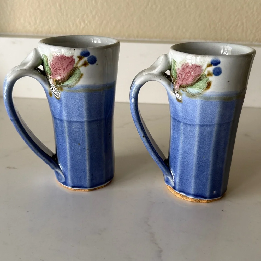 Vintage Chappelle Pottery Mugs Set of 2 Signed - Picture 2 of 13